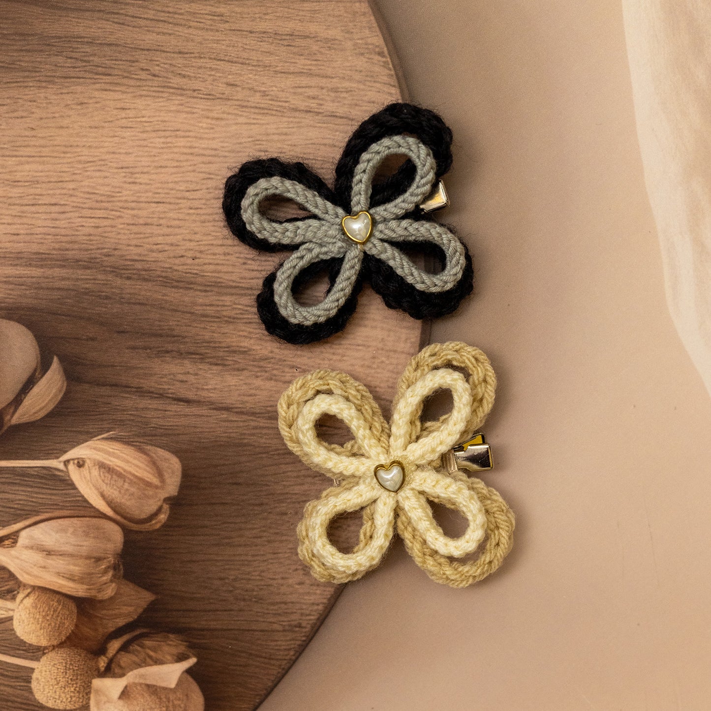 Handmade Crochet Butterfly Hair Clip Set 01