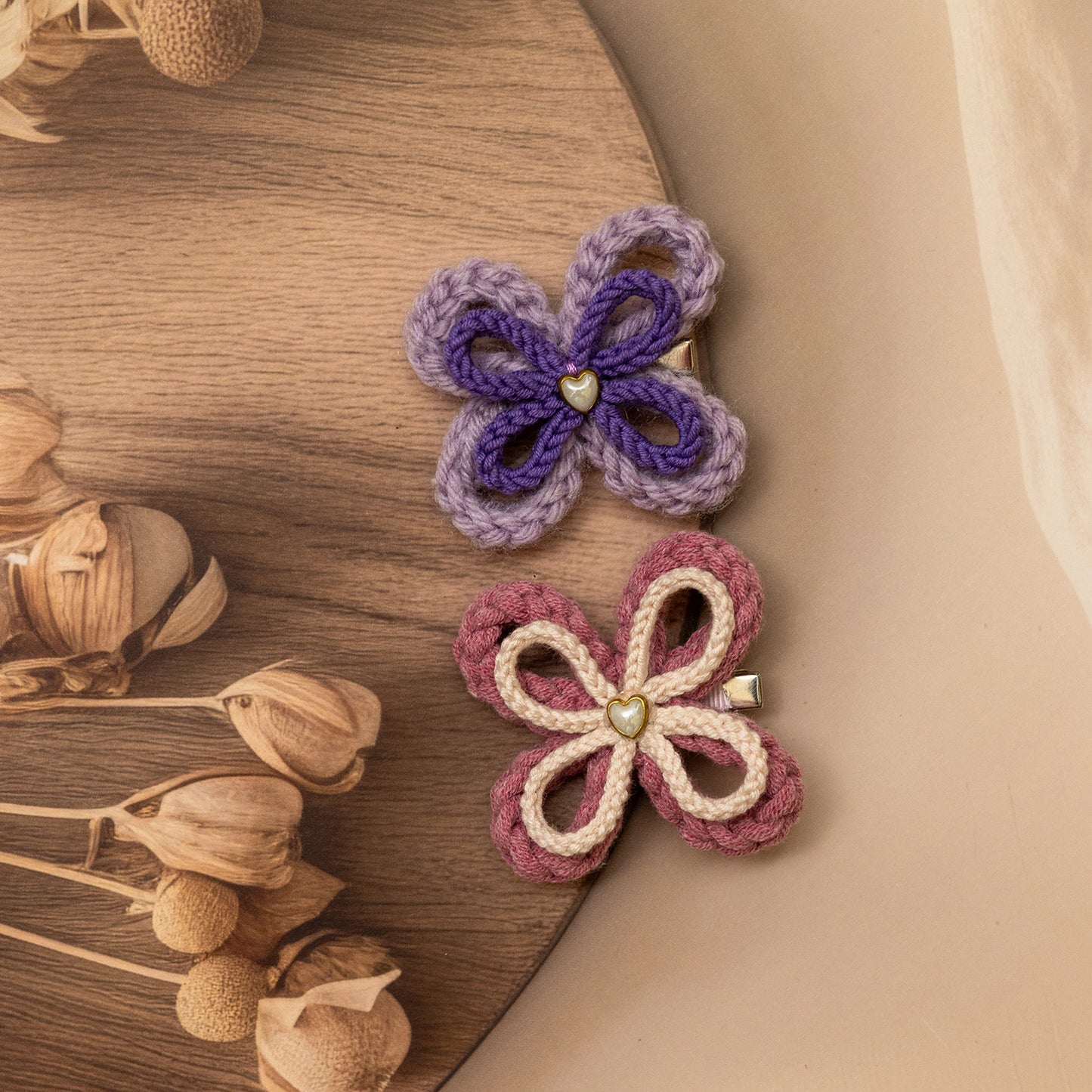 Handmade Crochet Butterfly Hair Clip Set 02