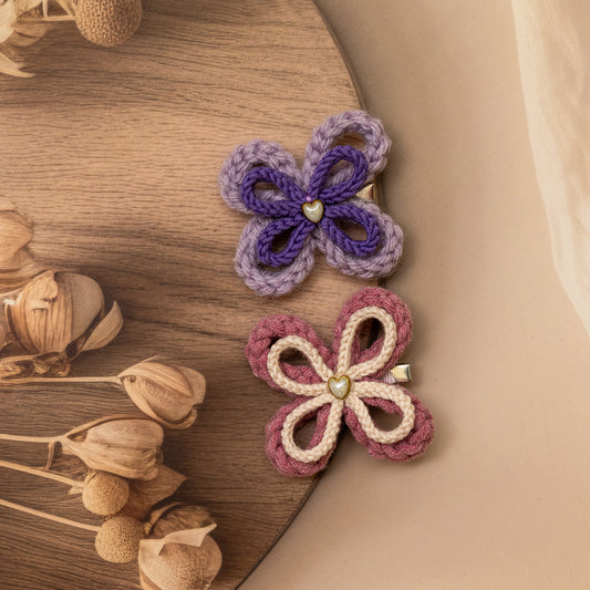 Handmade Crochet Butterfly Hair Clip Set 02