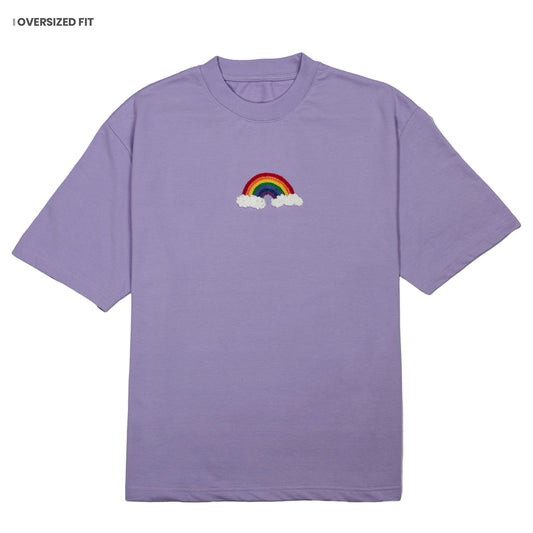Rainbow Hand Embroidery Oversized T-Shirt