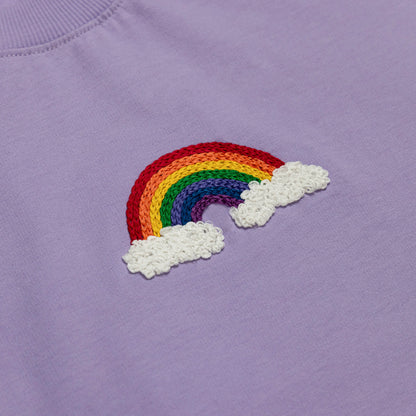 Rainbow Hand Embroidery Oversized T-Shirt